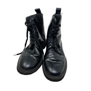 H&M Black Combat Boots Faux Leather Mens 10.5